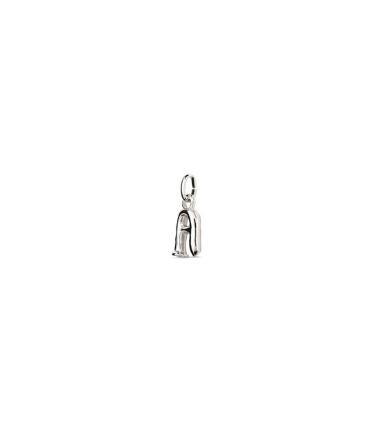 Small A initial charm, Silver, large